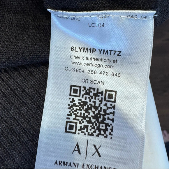 Armani Exchange Men’s Dark Gray Silver  Turtleneck Sweater Wool  Blend  Sz Small - Picture 9 of 12